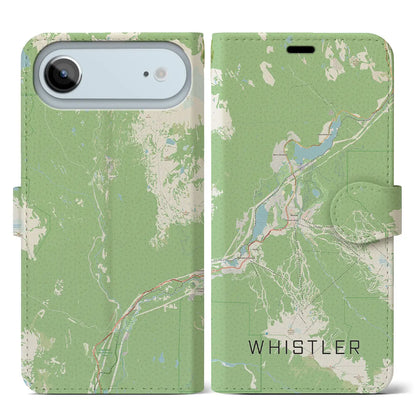 【ウィスラー（カナダ）】地図柄iPhoneケース（手帳タイプ）