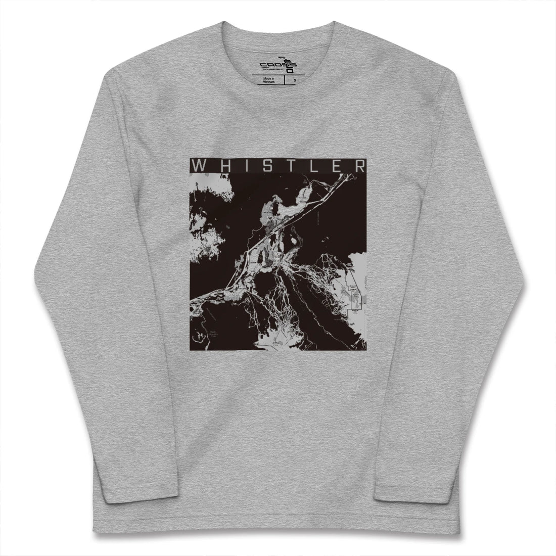 【ウィスラー（カナダ）】地図柄ロングスリーブTシャツ