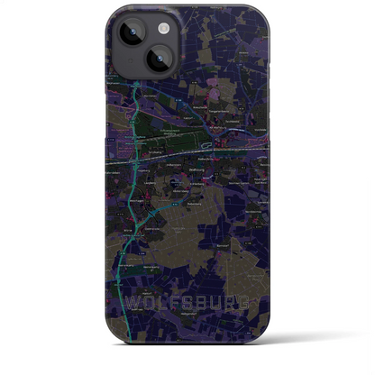 【ヴォルフスブルク（ドイツ）】地図柄iPhoneケース（バックカバータイプ）