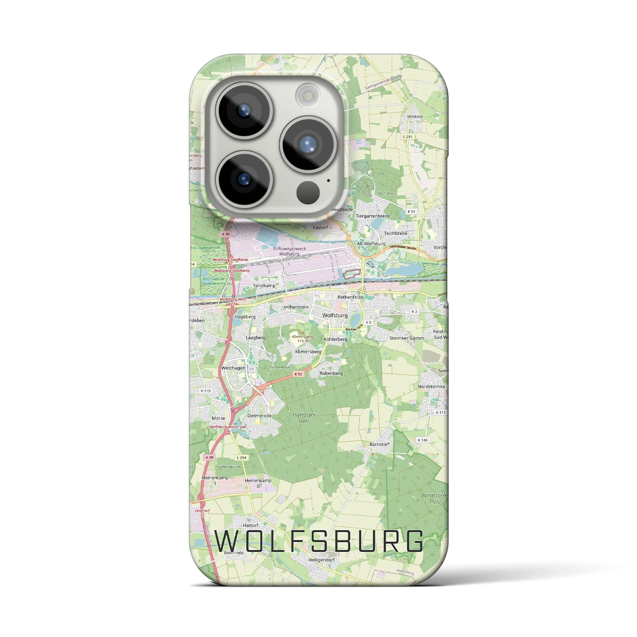 【ヴォルフスブルク（ドイツ）】地図柄iPhoneケース（バックカバータイプ）