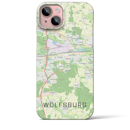 【ヴォルフスブルク（ドイツ）】地図柄iPhoneケース（バックカバータイプ）