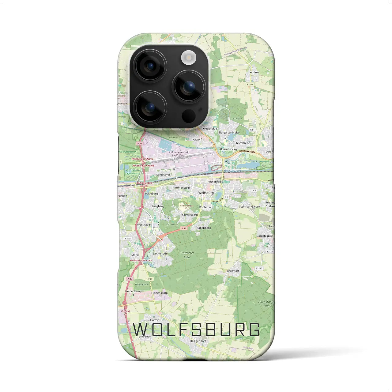 【ヴォルフスブルク（ドイツ）】地図柄iPhoneケース（バックカバータイプ）