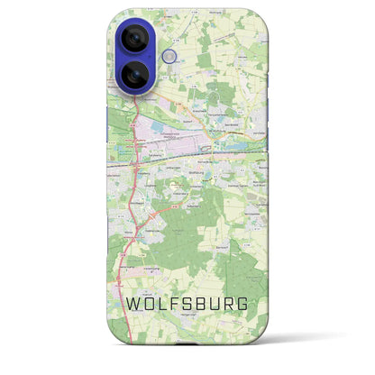 【ヴォルフスブルク（ドイツ）】地図柄iPhoneケース（バックカバータイプ）ブラック・iPhone 16 Pro Max 用