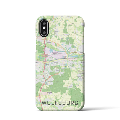 【ヴォルフスブルク（ドイツ）】地図柄iPhoneケース（バックカバータイプ）