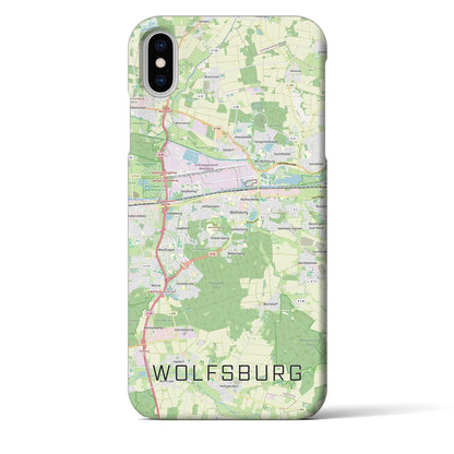 【ヴォルフスブルク（ドイツ）】地図柄iPhoneケース（バックカバータイプ）