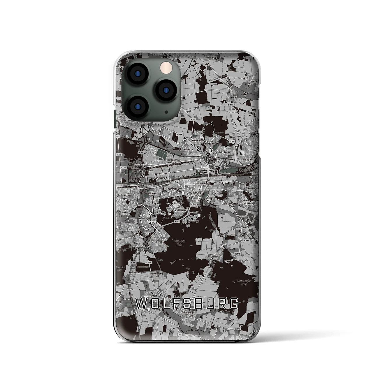 【ヴォルフスブルク（ドイツ）】地図柄iPhoneケース（クリアタイプ）