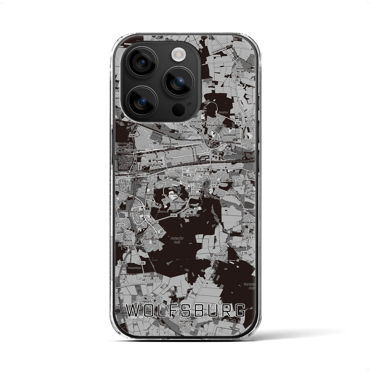 【ヴォルフスブルク（ドイツ）】地図柄iPhoneケース（クリアタイプ）