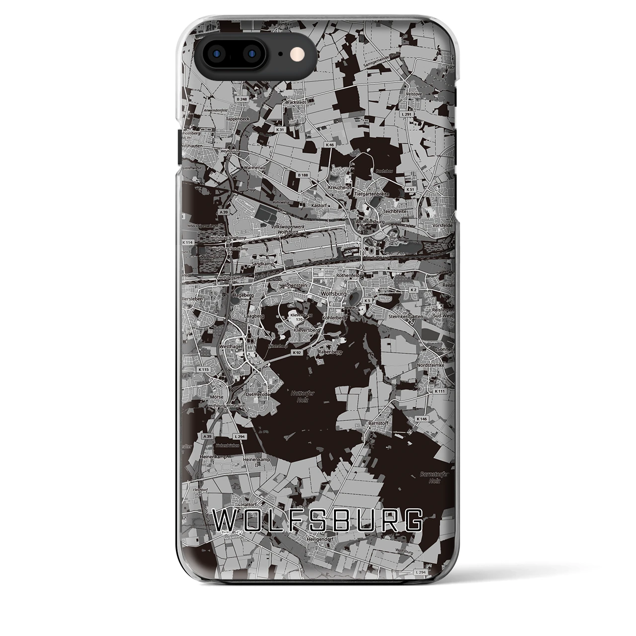 【ヴォルフスブルク（ドイツ）】地図柄iPhoneケース（クリアタイプ）