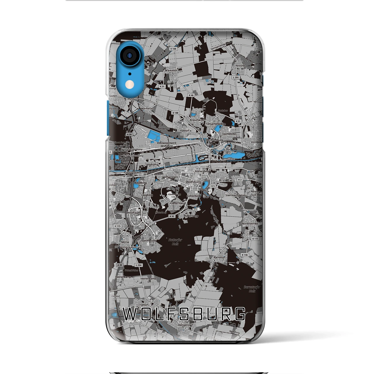 【ヴォルフスブルク（ドイツ）】地図柄iPhoneケース（クリアタイプ）