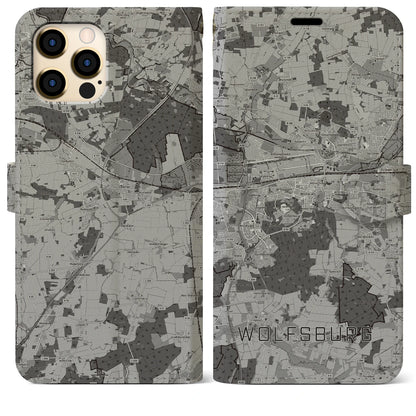 【ヴォルフスブルク（ドイツ）】地図柄iPhoneケース（手帳タイプ）