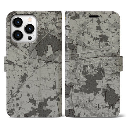 【ヴォルフスブルク（ドイツ）】地図柄iPhoneケース（手帳タイプ）