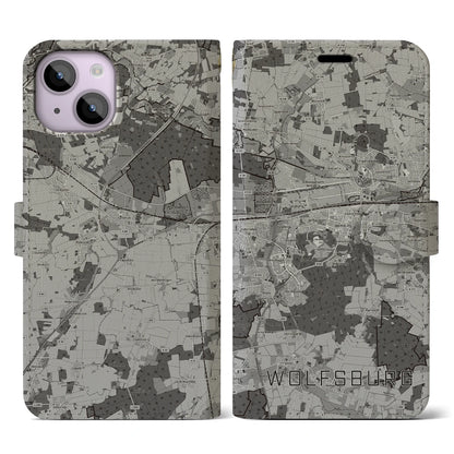 【ヴォルフスブルク（ドイツ）】地図柄iPhoneケース（手帳タイプ）