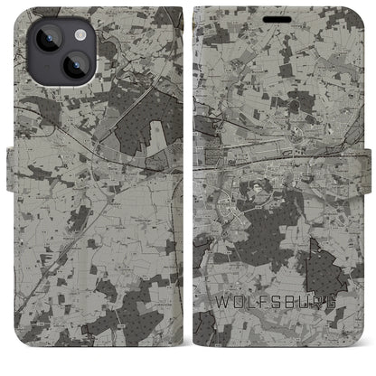 【ヴォルフスブルク（ドイツ）】地図柄iPhoneケース（手帳タイプ）