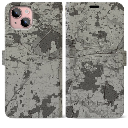 【ヴォルフスブルク（ドイツ）】地図柄iPhoneケース（手帳タイプ）