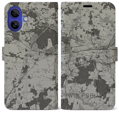 【ヴォルフスブルク（ドイツ）】地図柄iPhoneケース（手帳タイプ）