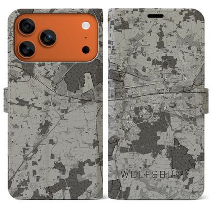 【ヴォルフスブルク（ドイツ）】地図柄iPhoneケース（手帳タイプ）