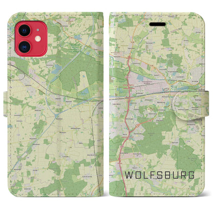 【ヴォルフスブルク（ドイツ）】地図柄iPhoneケース（手帳タイプ）