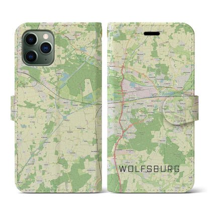 【ヴォルフスブルク（ドイツ）】地図柄iPhoneケース（手帳タイプ）