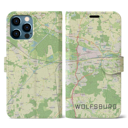 【ヴォルフスブルク（ドイツ）】地図柄iPhoneケース（手帳タイプ）