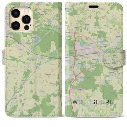 【ヴォルフスブルク（ドイツ）】地図柄iPhoneケース（手帳タイプ）