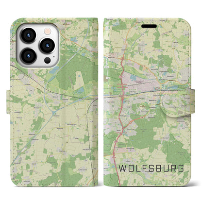 【ヴォルフスブルク（ドイツ）】地図柄iPhoneケース（手帳タイプ）