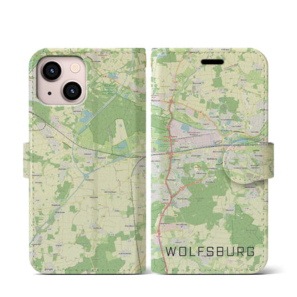 【ヴォルフスブルク（ドイツ）】地図柄iPhoneケース（手帳タイプ）