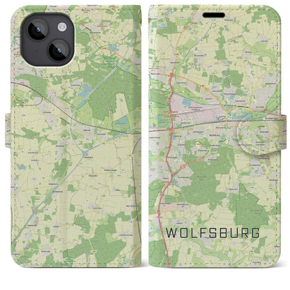 【ヴォルフスブルク（ドイツ）】地図柄iPhoneケース（手帳タイプ）