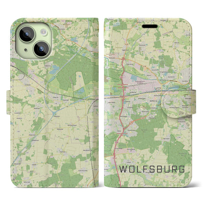 【ヴォルフスブルク（ドイツ）】地図柄iPhoneケース（手帳タイプ）
