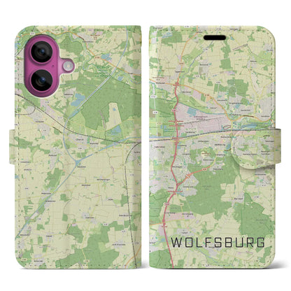 【ヴォルフスブルク（ドイツ）】地図柄iPhoneケース（手帳タイプ）