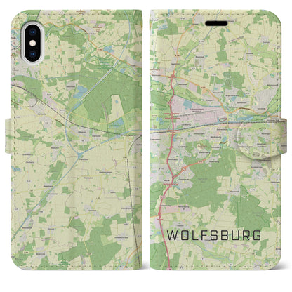 【ヴォルフスブルク（ドイツ）】地図柄iPhoneケース（手帳タイプ）