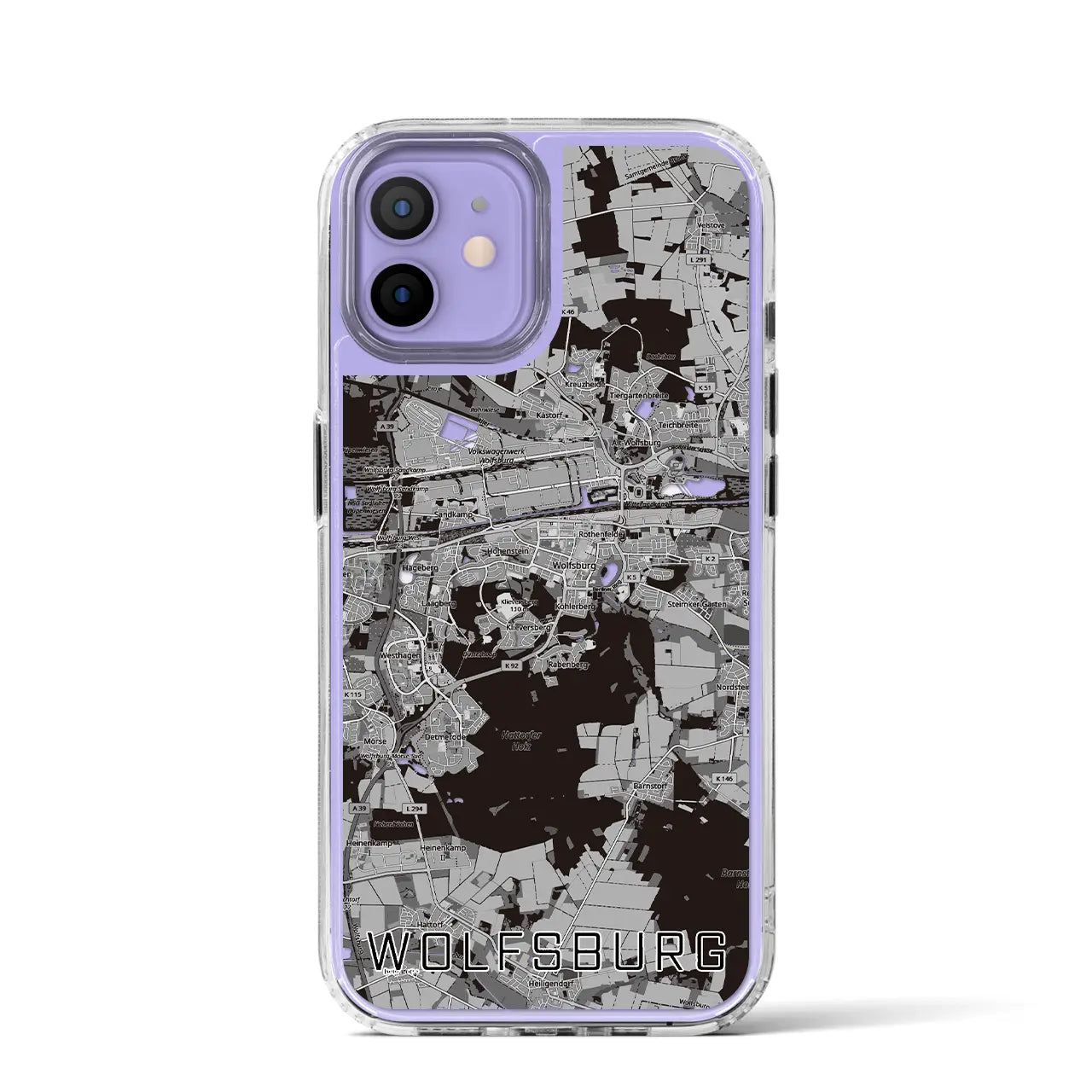【ヴォルフスブルク（ドイツ）】地図柄iPhoneケース（MagSafeタイプ）