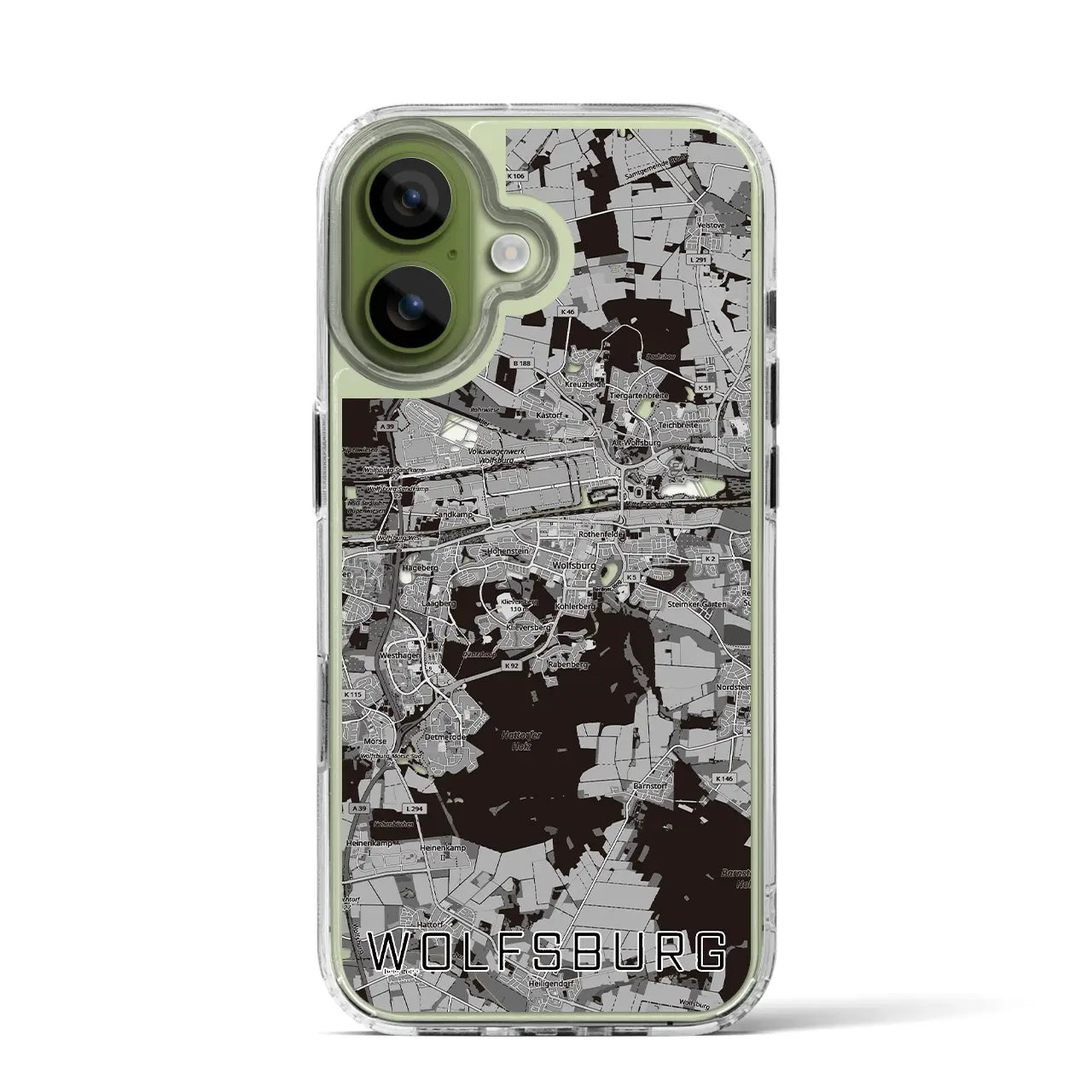 【ヴォルフスブルク（ドイツ）】地図柄iPhoneケース（MagSafeタイプ）