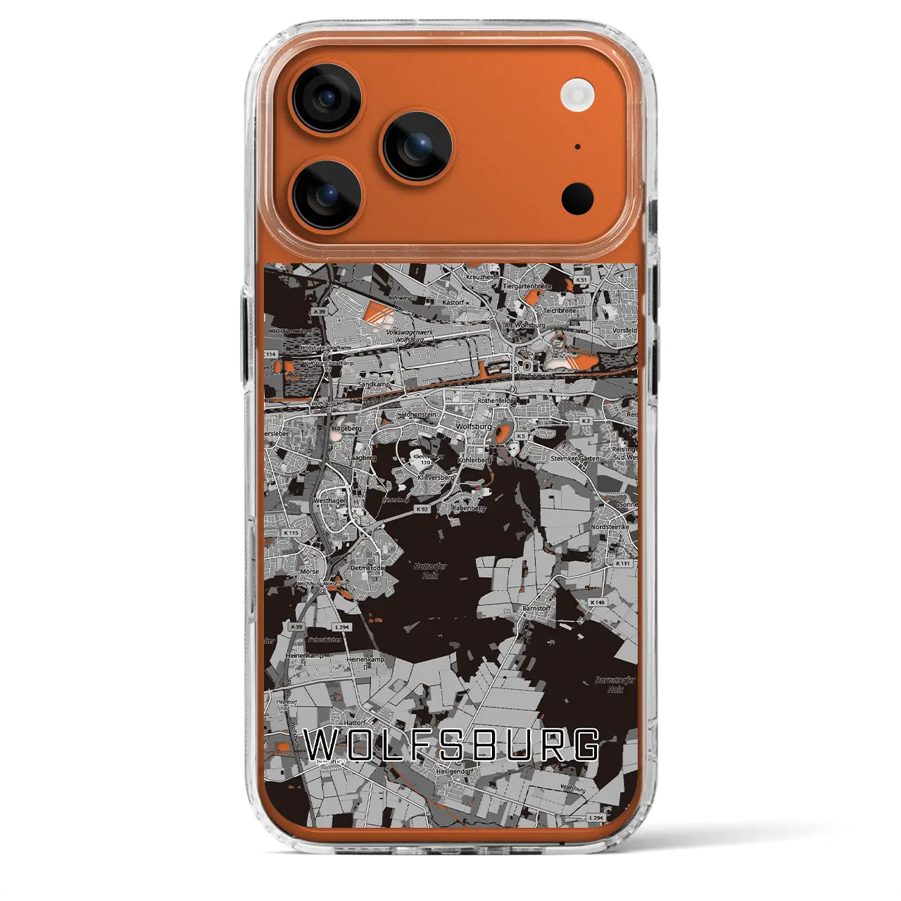 【ヴォルフスブルク（ドイツ）】地図柄iPhoneケース（MagSafeタイプ）