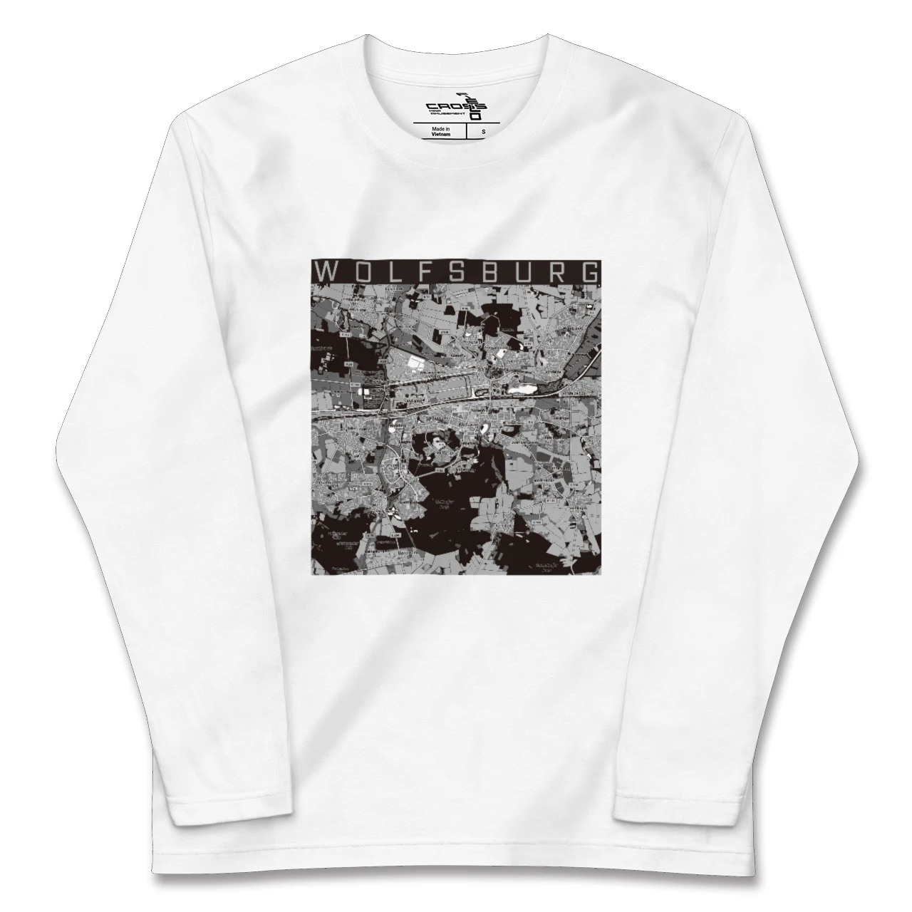 【ヴォルフスブルク（ドイツ）】地図柄ロングスリーブTシャツ
