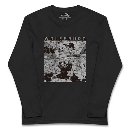 【ヴォルフスブルク（ドイツ）】地図柄ロングスリーブTシャツ