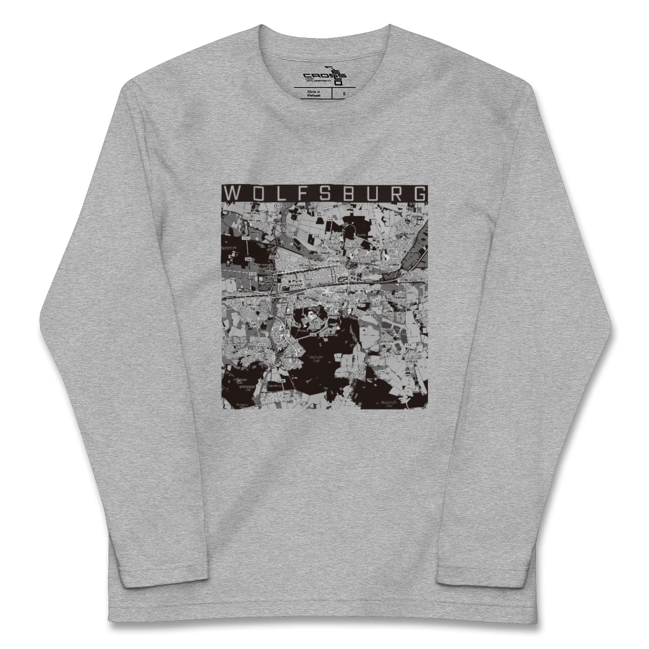 【ヴォルフスブルク（ドイツ）】地図柄ロングスリーブTシャツ