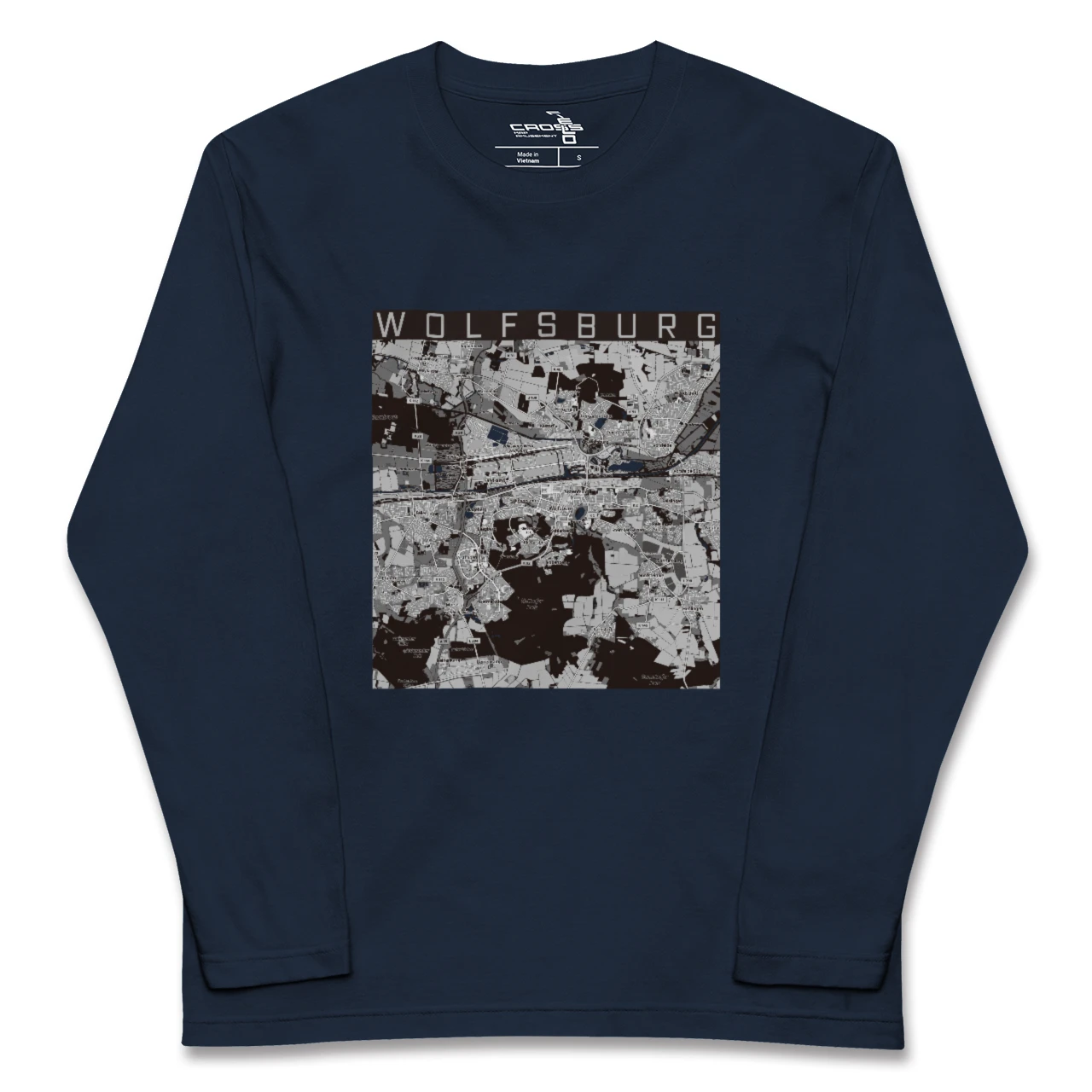 【ヴォルフスブルク（ドイツ）】地図柄ロングスリーブTシャツ