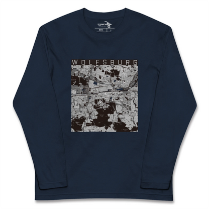 【ヴォルフスブルク（ドイツ）】地図柄ロングスリーブTシャツ