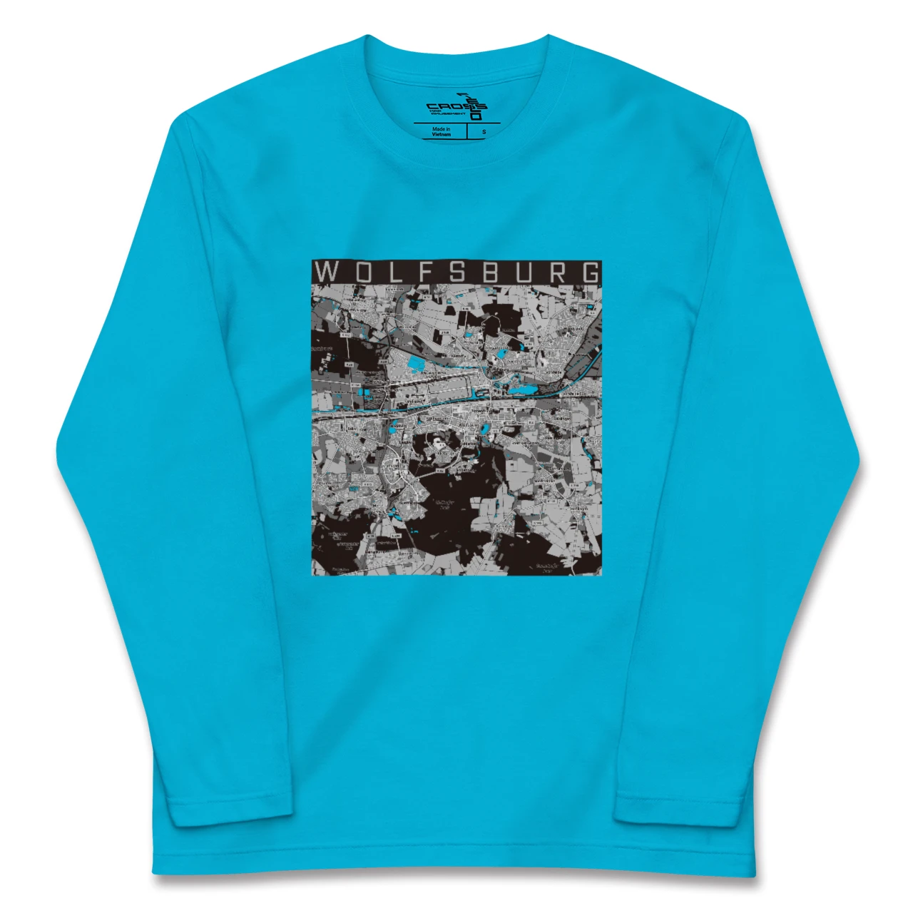 【ヴォルフスブルク（ドイツ）】地図柄ロングスリーブTシャツ