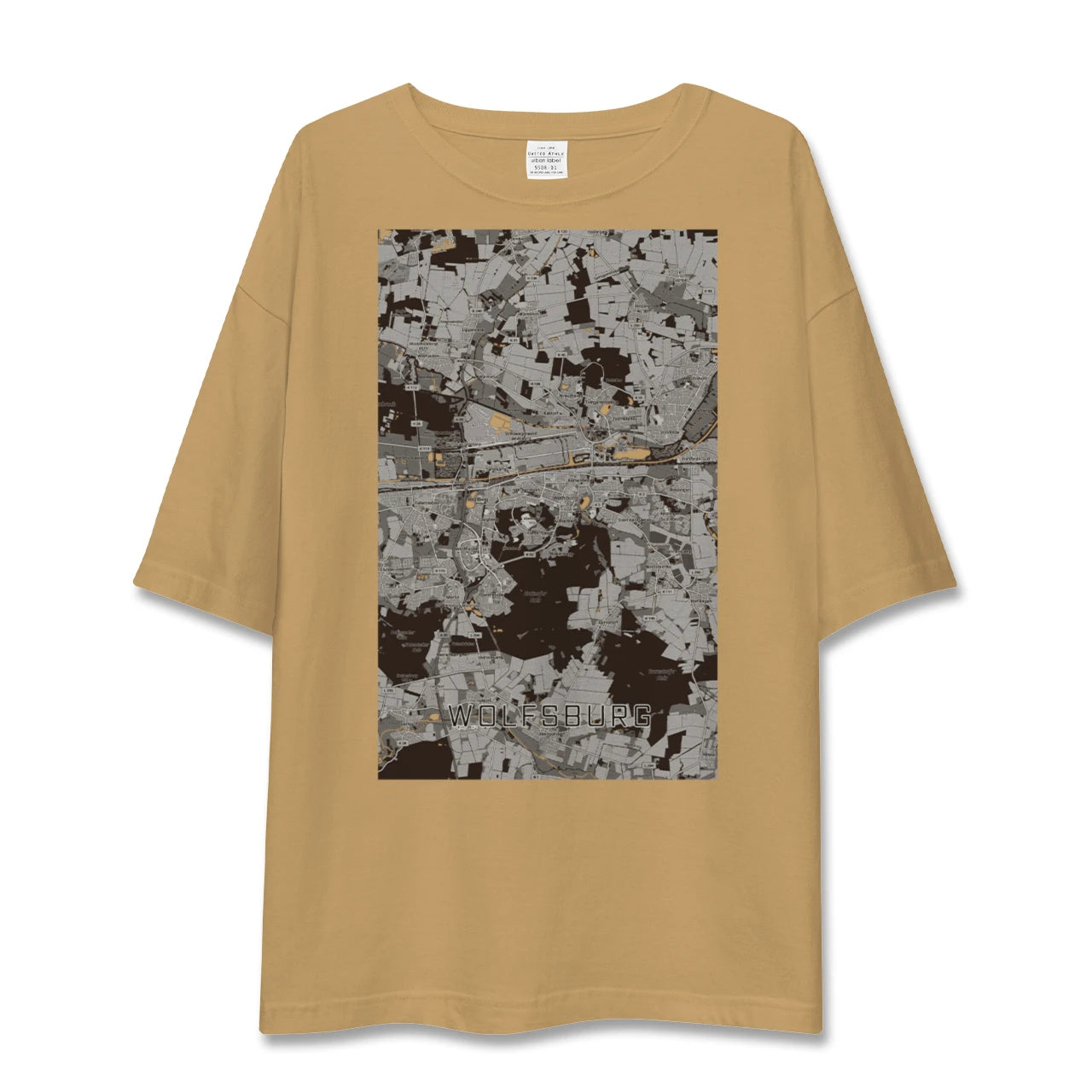 【ヴォルフスブルク（ドイツ）】地図柄ビッグシルエットTシャツ
