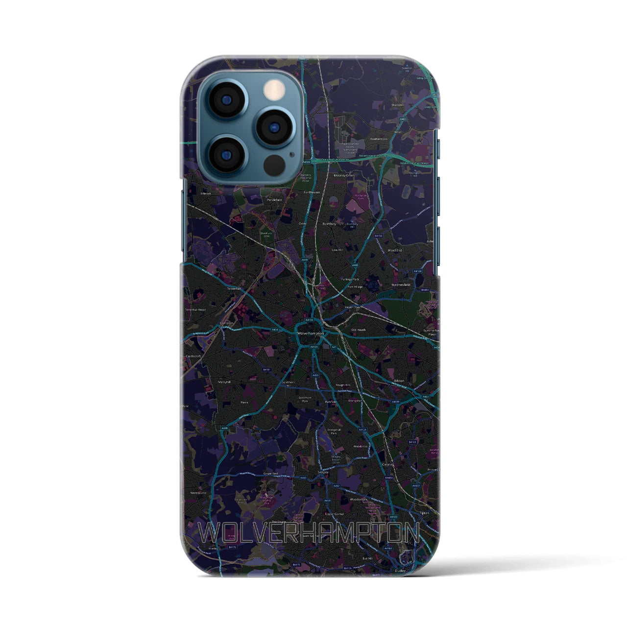 【ウルヴァーハンプトン（イギリス）】地図柄iPhoneケース（バックカバータイプ）