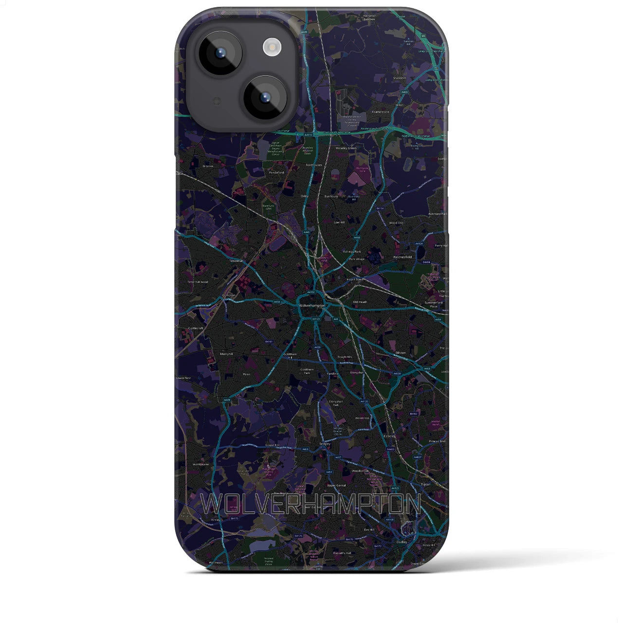 【ウルヴァーハンプトン（イギリス）】地図柄iPhoneケース（バックカバータイプ）
