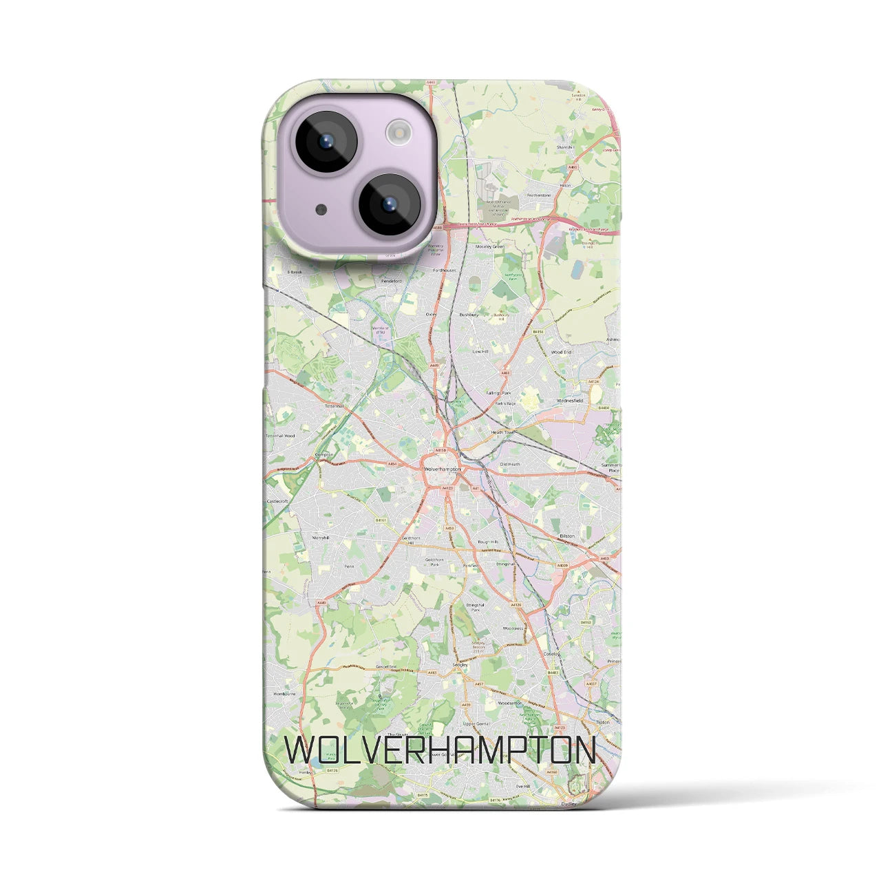 【ウルヴァーハンプトン（イギリス）】地図柄iPhoneケース（バックカバータイプ）
