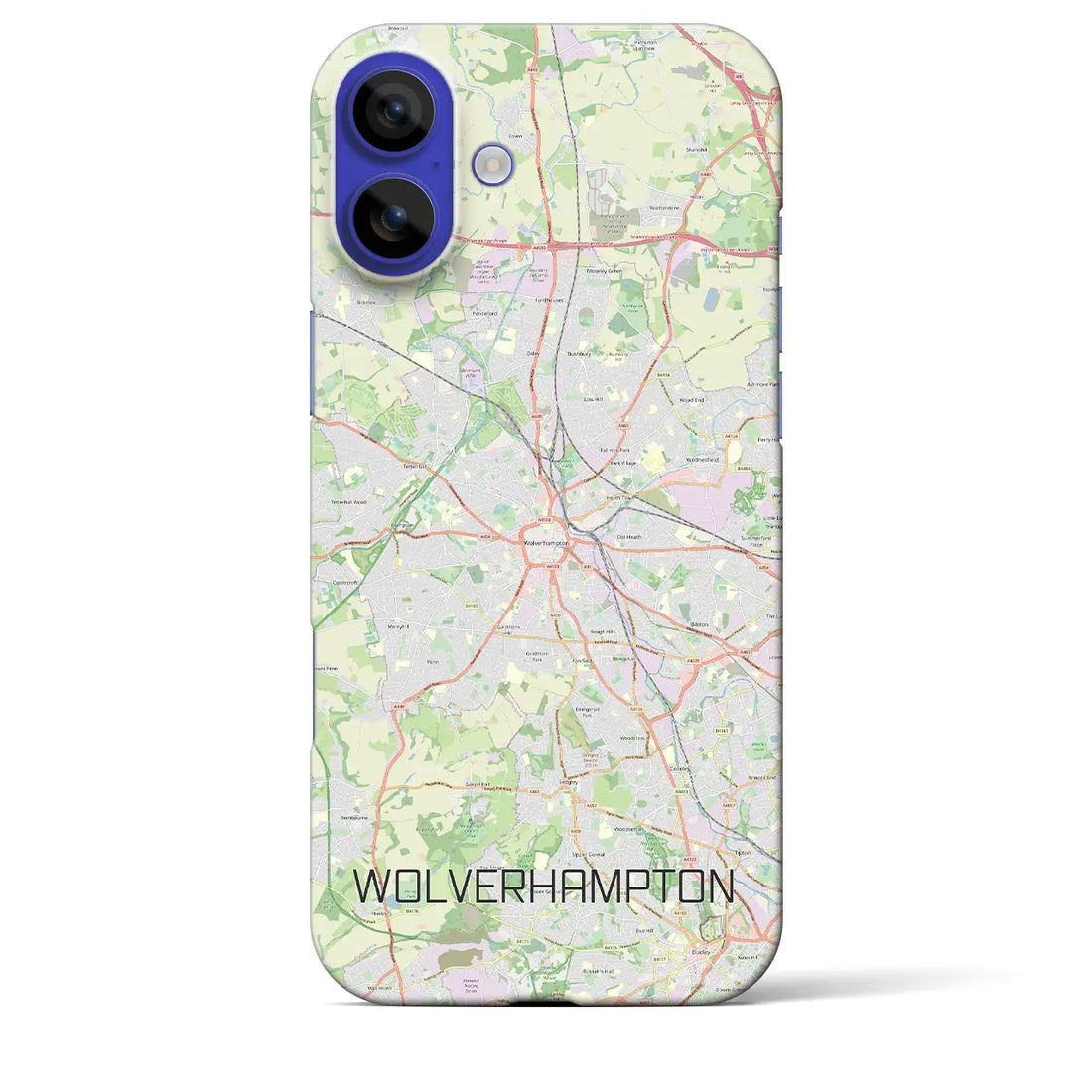 【ウルヴァーハンプトン(イギリス)】地図柄iPhoneケース(バックカバータイプ)ナチュラル・iPhone 16 Pro Max 用