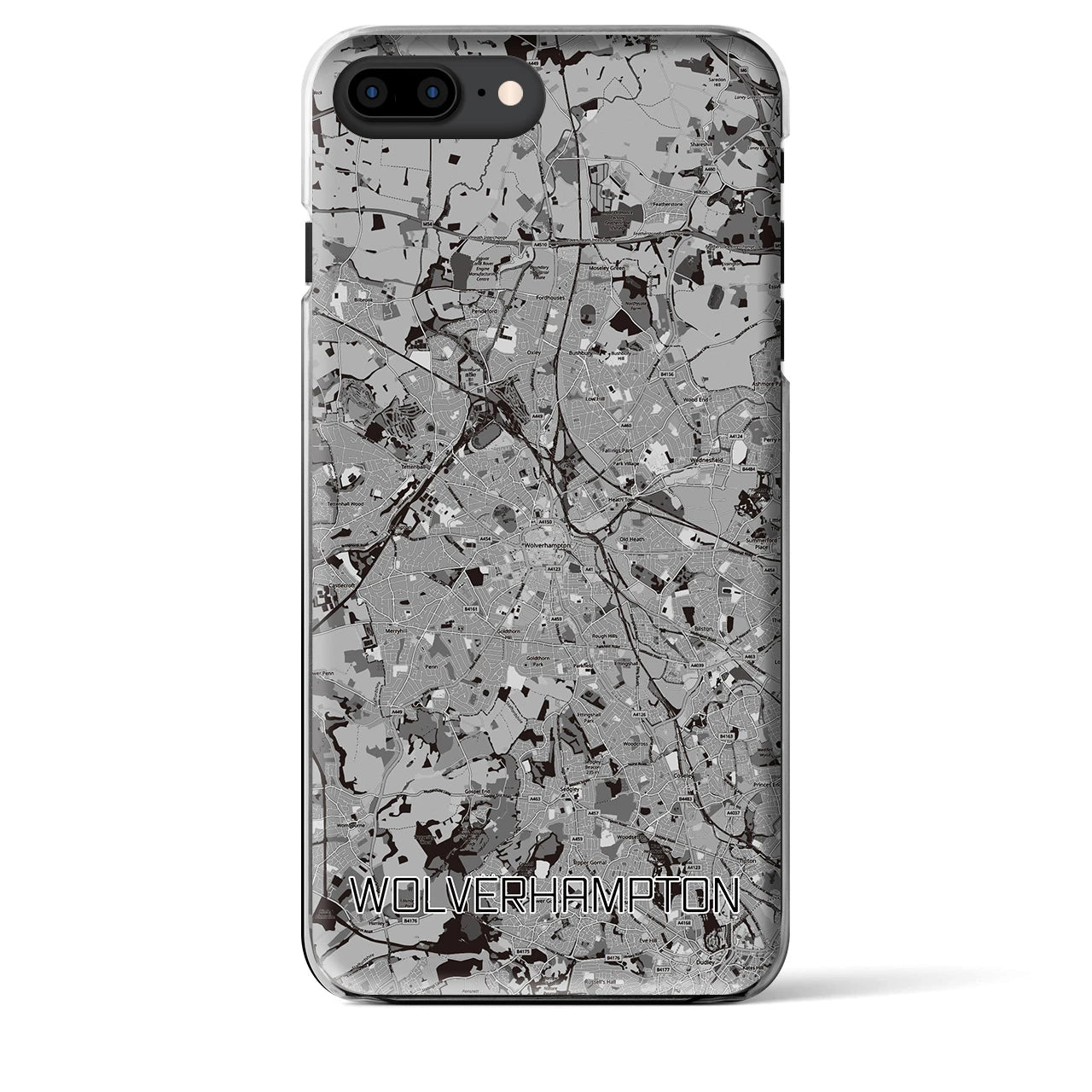 【ウルヴァーハンプトン（イギリス）】地図柄iPhoneケース（クリアタイプ）