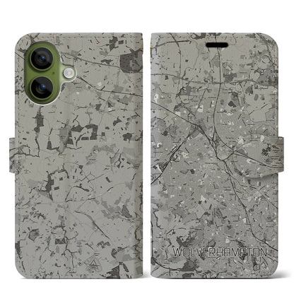 【ウルヴァーハンプトン（イギリス）】地図柄iPhoneケース（手帳タイプ）