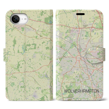 【ウルヴァーハンプトン（イギリス）】地図柄iPhoneケース（手帳タイプ）