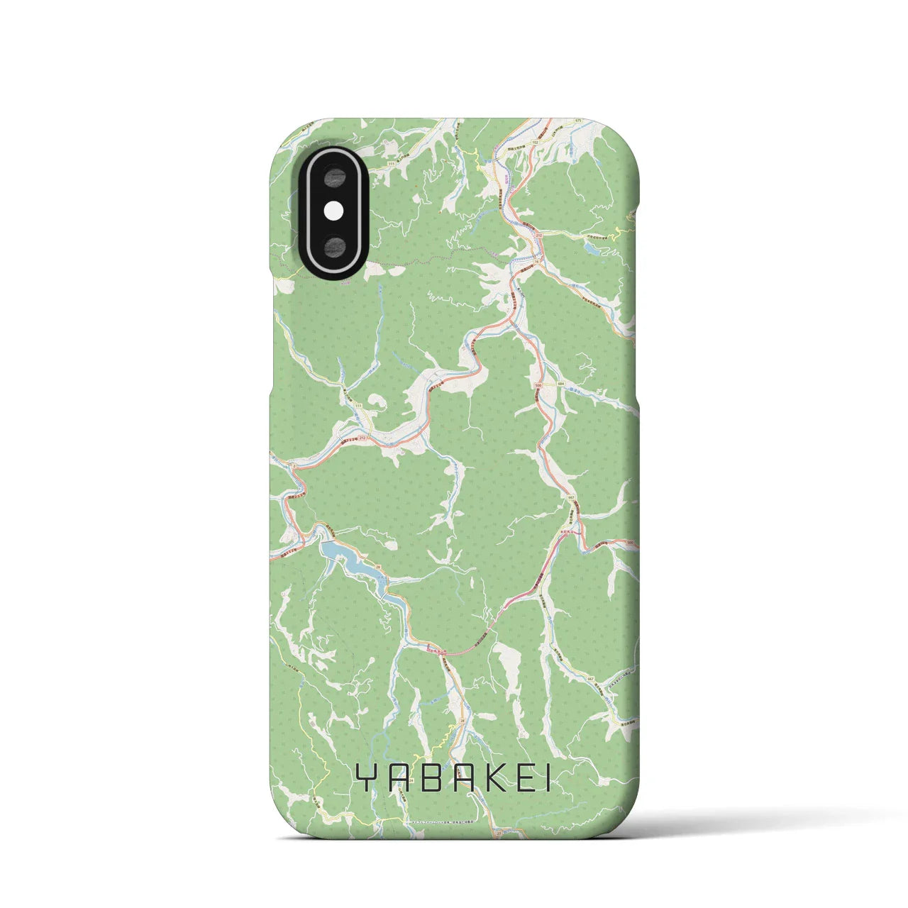 【耶馬渓（大分県）】地図柄iPhoneケース（バックカバータイプ）