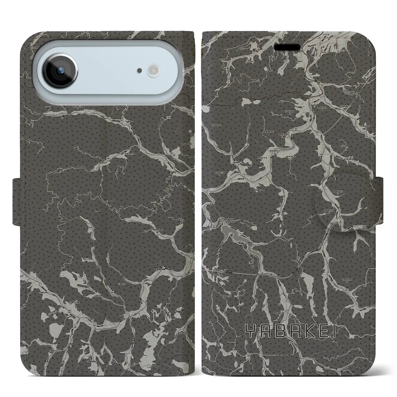 【耶馬渓（大分県）】地図柄iPhoneケース（手帳タイプ）