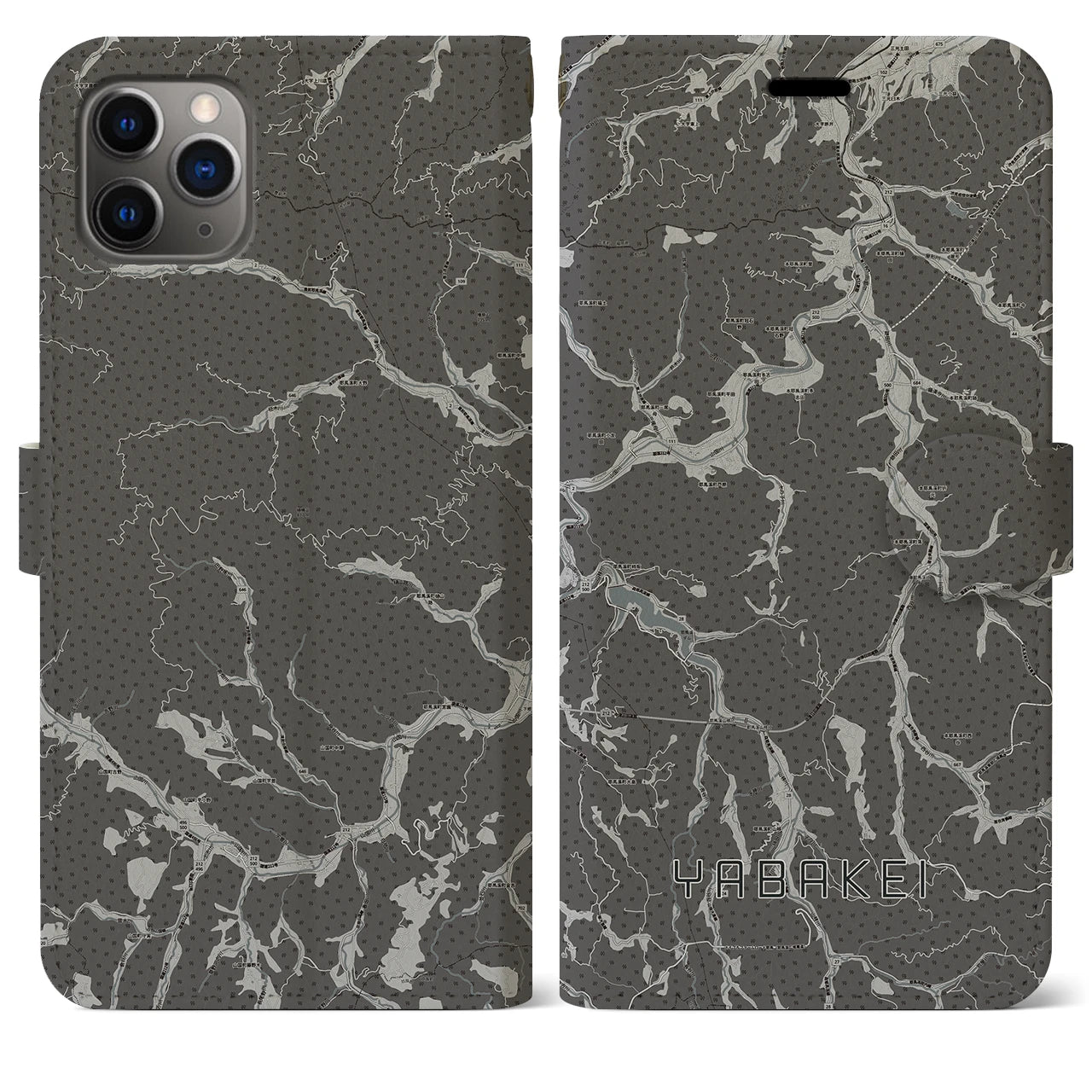 【耶馬渓（大分県）】地図柄iPhoneケース（手帳タイプ）